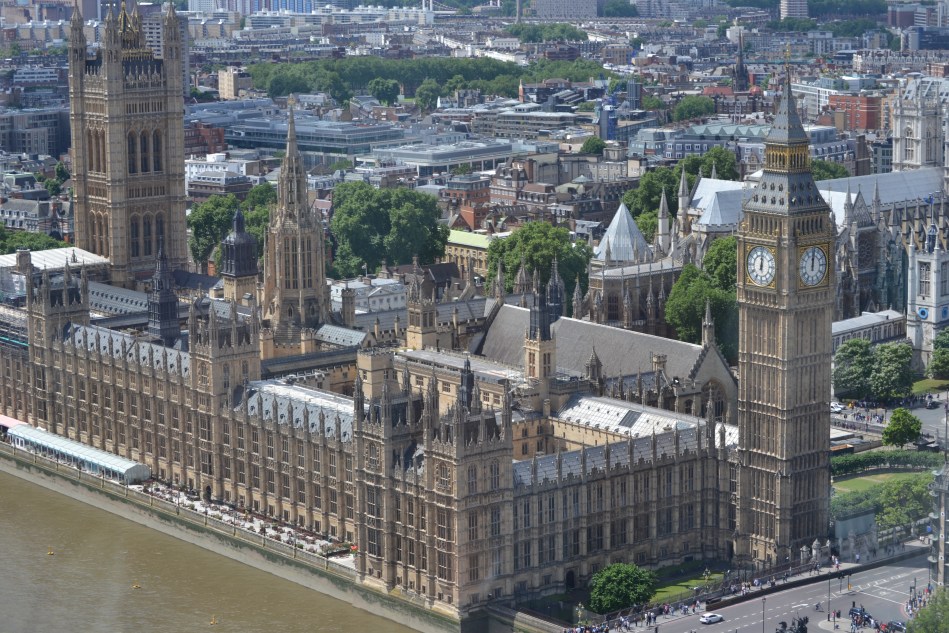 El Parlamento y Big Ben desde la cima del London Eye